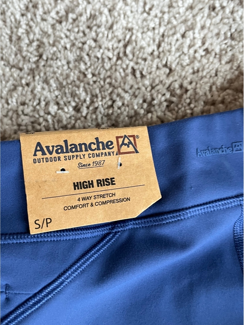Avalanche Outdoor Supply Company High Rise Leggings Small Blue 4-Way Stretch